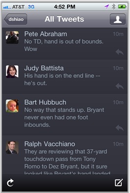 Twitter users provide insight about a key play in the game