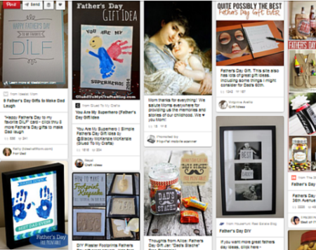 A Pinterest search for Fathers Day gifts