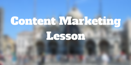 content marketing lesson